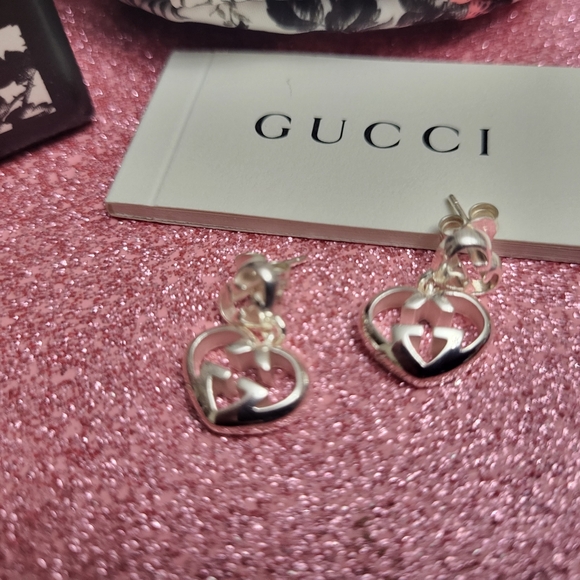 Gucci Britt Love Heart Earrings | Sterling Silver | NWT - Picture 9 of 9